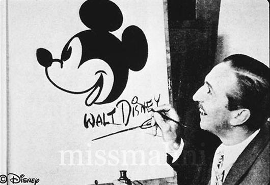 Mickey Mouse drawn by Walt Disney
