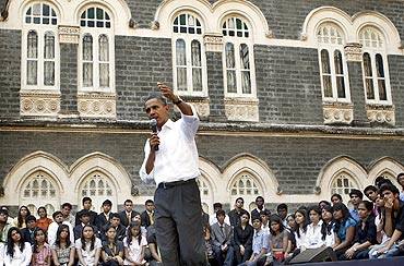 Obama in St. Xaviers Mumbai