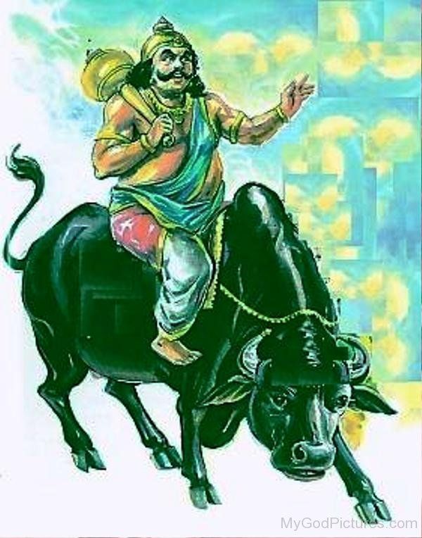 yama-mount-on-bull on Diwali